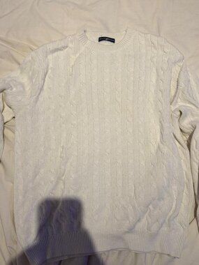 Brandy Melville White Cable Knit Sweater
